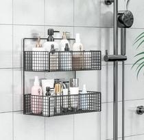 Bathroom shelf for clothes stainless steel 304 thickened toilet wall-mounted toy wall-free perforated toilet garbage