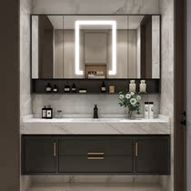Rock plate one-body basin bathroom cabinet combination modern simple light luxury wash sink face Basin basin toilet wash table