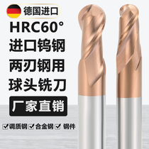 60 Degrees Tungsten Steel Ball Knife Hard Alloy Ball Head Milling Cutter Lengthened Coating CNC Numerical Control Cutter R Knife Stand Milling Cutter Spherical