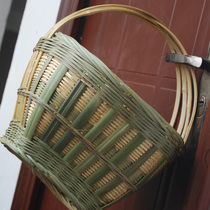 Hand-knitting bamboo basket round basket basket egg basket picking basket household picking basket