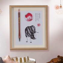 Baby tire brush DIY production custom gifts Baby tire hair souvenir table set tire hair painting self-made materials