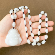 Hetian Jade Maitreya Buddha pendant female Jade Buddha male jade necklace