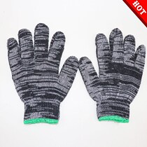 (Loss impulse)Cotton thread labor insurance gloves Dirty wear-resistant gloves thickened gloves Gray and black gloves Black yarn gloves