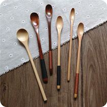 Honey special spoon Mixing stick Wooden spoon Daily long mixing spoon Coffee spoon Home long handle tie line