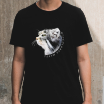 Cute pet cat cat Chinese style hand-painted flying illustrations pure cotton printing round neck summer all-match short-sleeved T-shirt