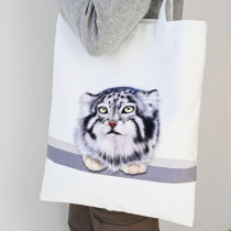 Rabbit manul fashion animal photo art casual printing shoulder flocking trendy tote bag