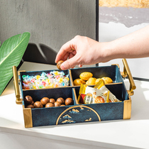 New Chinese Landscape Fruits Pan Swing Piece High-end Light Lavish Wind Dried Fruits Snacks Sugar Containing Pan Living Room Home Minimalist Creativity