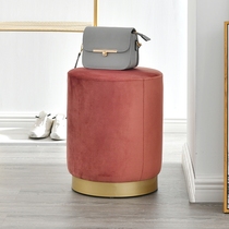 Nordic small stool Household net red shoe stool low stool Living room sofa stool makeup stool Fabric round stool footstool