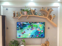 Simple solid wood creative tree-shaped wall-mounted bookshelf Living room background wall TV back wall hanging shelf Office living room