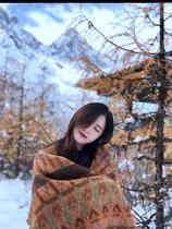 Scarf Holiday Shawl Scarf Daocheng Aden Tibet Xinjiang Tourism Autumn and Winter Warm Shawl Thickened Scarf Women