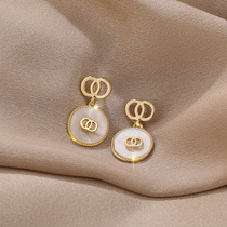 Gentle Lightness small crowddesign section ~ Double c earrings woman light and luxurious ear decoration 925 silver pin