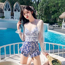 Swimsuit Women Sexy Bikini Hot Spring Belly Skinny Steel Bro Size Chest Gathers Korea ins Super Fairy Fan Dress