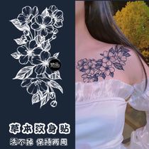 Flowers grass Bench juice tattooed with chest front flowers Half permanent waterproof male and female without glistening tattooed persistent sensation