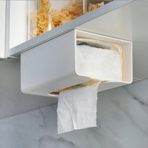 Paper towel box home kitchen living room tissue box free of punching and marking wall hanging upside down roll paper box