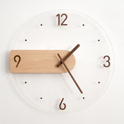 Simple Nordic wall clock creative solid wood acrylic glass home living room wall clock decorative clock Wall Clock