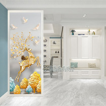 Light luxury small apartment modern simple art glass screen bedroom partition wall decoration double-sided transparent living room decoration