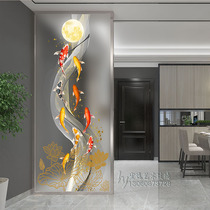 Modern simple Chinese living room glass screen partition to block home decoration bedroom entrance light transparent folding screen