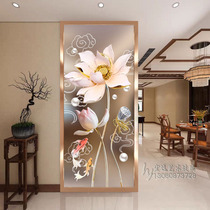 Art glass living room screen new Chinese partition wall home decoration double-sided transparent frosted entry porch simple