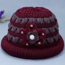 Elderly winter hat female style grandma mama old man warm hat in old age plus fluff thread old lady cotton hat