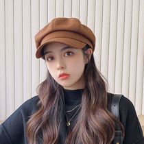 Star Anise Cap Woman Spring Autumn Festival Winter Han Edition 100 lap report Boy Painter Hat Day Ensemble Yingren Retro Art Beret