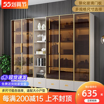 Bookcase minimalist light lavish glass door Full wall bookcase minimalist modern with door floor book room big bookcase portfolio