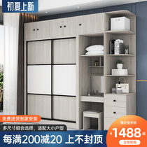 Wardrobe Pushdoor Minima Modern Bedroom Containing Cabinet Wood Assembly Slip Door Small Family Style Home Big Closet