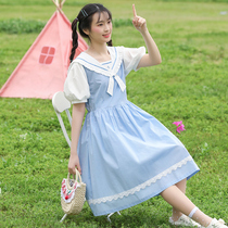 Girls dress 2021 Summer new foreign air pure cotton female Grand Scout Loretta Lita skirt girl princess dress