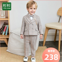 Fir Children's Suit Boys' Dress Set Flower Baby Boy Birthday Handsome English Boys' Suit