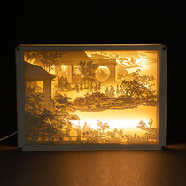 Chinese style ancient style DIY handmade gifts creative paper art court painting light and shadow paper carving lamp ornaments to send friends