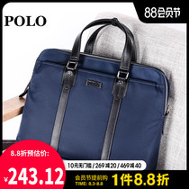 Polo handbag Mens bag Briefcase Mens business bag Oxford non-woven bag Mens casual simple crossbody bag Shoulder bag