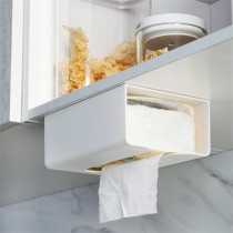 Paper towel box free punch wall hanging paper wash towel cotton soft paper kitchen with paper box shelf toilet bathroom creative sticker