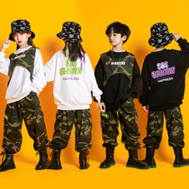 Childrens camouflak suit boy hip hop street dance to serve girl jazz dance fashion trends model walking show costumes