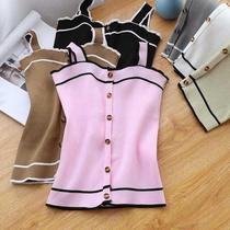 Vest female spring summer white base shirt short vest sexy inside and outside wear careful machine Halter