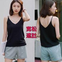 Add Fat Overweight Womens Knitted Harnesses Vest Summer Wear Inner Hitch Bottom Ice Silk Fat mm200 Catty People Wear
