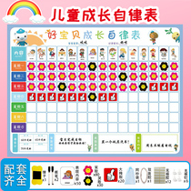 Primary school students Self-discipline Learning Supervisor Cards Form 31 days Learning Behaviour Plan Rewards stickers Kindergarten Self-discipline Table Living good habits to develop childrens growth Tables Magnetic wall sticker Magnetic