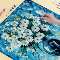 diy digital oil paint daisy children's oil paintings are filled in small sizes to cure manual painting paintings