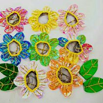 Toddler Sunflower Headdress Sunflower Headdress Childrens Flowers Colorful Flowers Rainbow Colored Flower Performance Props