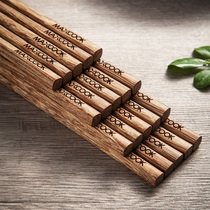 Chopsticks for home use chicken wing wood unpainted solid wood high-end commercial high temperature resistant fried things hot pot extended chopsticks 482