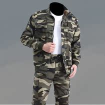 Pure cotton camouflay suit mens elastic abrasion resistant electro-welded and protective clothing anti-burn flame retardant workwear for autumn and winter workwear thickened