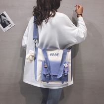 Large Capacity Canvas Bag Package Women 2021 New Cute Day Ensemble Single Shoulder Big Bag 100 hitch class Inclined Satchel Bag