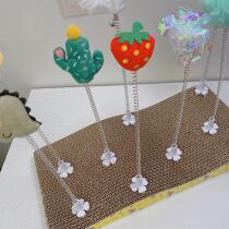 Cat scratching board companion plug shake music paper Cat self-hey toy Cute cactus feather sound funny cat stick