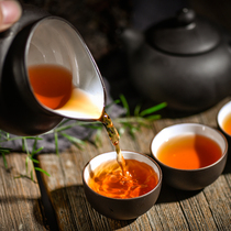 Eight horses tea Yunnan native Puer tea cooked tea black tea small bubble large leaf species Puer cooked tea box 128g