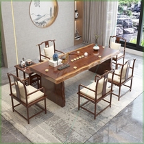 Soliwood tea table New Chinese office kung fu tea table Zen household tea set package one-fold tea table and chair combination