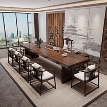 Original solid wood large board tea table new Chinese style home living room Zen Kung Fu tea table hospitality tea table and chair combination