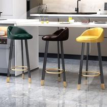 Kitchen Stool Nordic Bar Bench Home High Stool Backrest Front Desk Chair Modern Minima Light Lavish Bar Chair Bar Stool