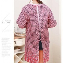 * Korean version apron woman long sleeve anti-fouling and anti-wear male and female hood anti-wearing waistcoat Waistcoat Kitchen cooking Mama Dress