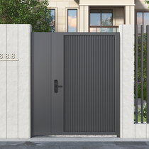 Iron Art Courtyard Door Villa Outdoor Gate Brief Modern Iron Art Door Countryside Entrance Stainless Steel Single Double Open Iron Door