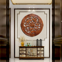East Yang Wood Carving Pendant Fragrant Camphor Wood Handicraft Wall Hanging Chinese Living Room Genguan Background Wall Decoration Painting Flowers Open Rich