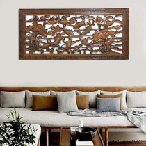 East Yang Wood Carving Wall Decoration Pendant Board Chinese Imitation Antique decoration Changhan Mu Xuanguan Living room TV Background Wall wall-hanging