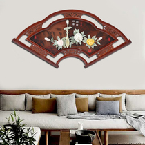 New Chinese jade carved decoration painting Stereo floating engraving wall decoration Living room Entry into the family Xuanguan bedroom background wall fanned pendant